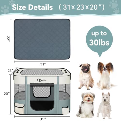 Siedihit 31" Dog Playpen,Cat Puppy Pen, Pet Portable Crate Indoor Outdoor - Image 7