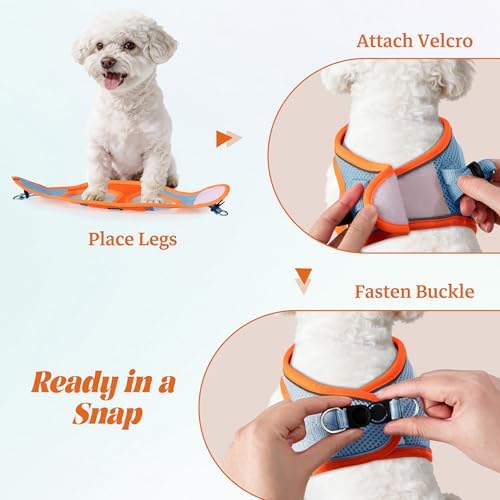 No Pull Dog Puppy Harness and Leash Set Reflective Mesh Vest X-Small - Image 4
