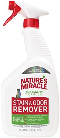 Nature's Miracle Cat Stain and Odor Remover With New Odor Control Formula 32 Ounce Spray by NaturesMiracle