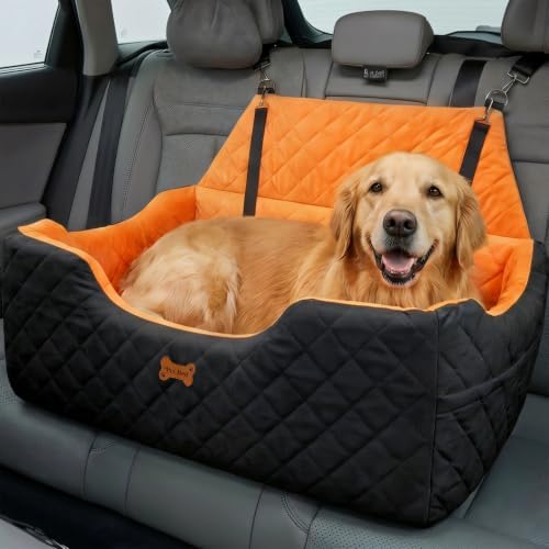 Dog Car Seat for Large Medium Dogs up to 55 lbs, Black by Easthome