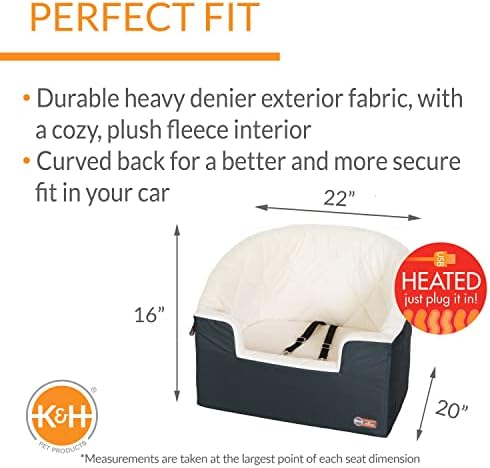 K&H Bucket Booster Dog Car Seat for Small to Medium Dogs, Heated, Charcoal - Image 2