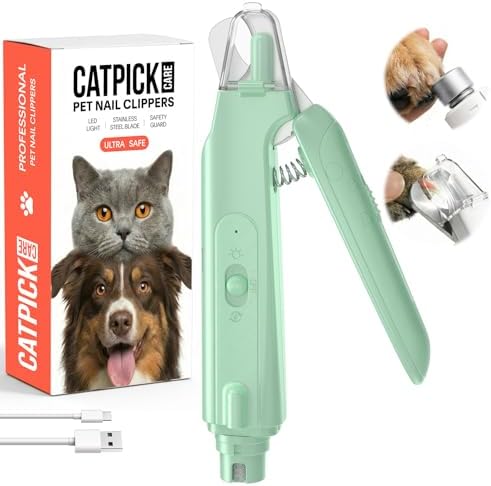 2-in-1 Dog & Cat Nail Clipper with Grinder, LED Light Rechargeable Grooming by Unknown