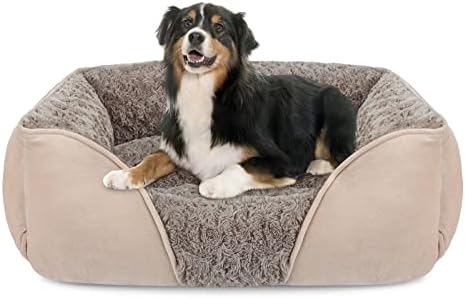 INVENHO X-Large Dog Bed for Large Medium Small Dogs Rectangle Washable Dog Bed, Orthopedic Dog Bed, Soft Calming Sleeping Puppy Bed Durable Pet Cuddler with Anti-Slip Bottom XL(35"x25"x10") by INVENHO