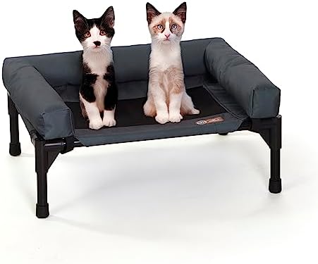 K&H Bolster Dog Cot Cooling Indoor/Outdoor Dog Bed,Charcoal Small 17" X 22" by KHPetProducts
