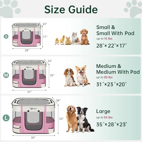 Siedihit 28" Dog Playpen,Cat Puppy Pen, Pet Portable Crate Indoor Outdoor - Image 2