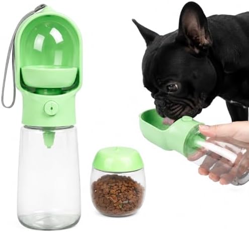 2-in-1 Dog Cat Portable Water & Food Travel Dispenser Bottle (Green) by Unknown