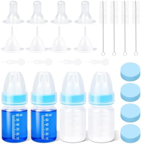 Puppy Kitten Nursing Bottle 2oz- Small Animal Feeding Kit with Nipples | Hand Feeding Supplies for Puppies, Kittens, Rabbits, Ferrets & Newborn Pets by UMETASS