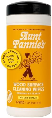 Aunt Fannie's Wood Surface Cleaning Wipes, Lemon, 35 Count, Pack of 1 by AuntFannies