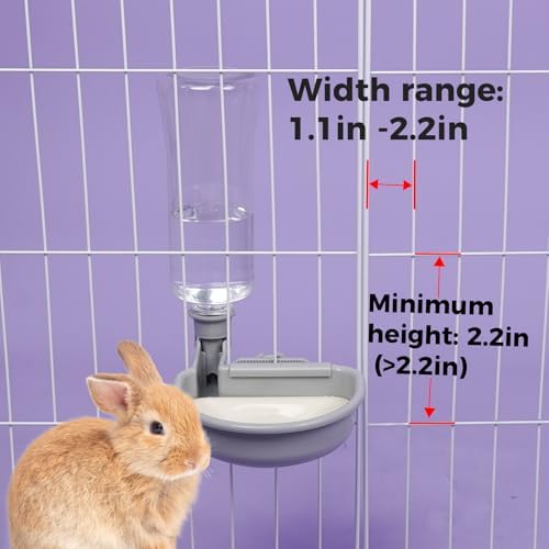 VANNON Anti-Splash Pet Water Bowl for Crates, 23oz Gravity Dispenser, Grey - Image 3