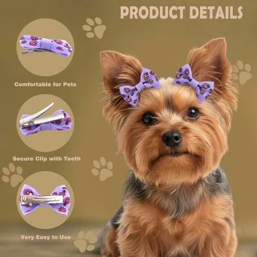 QingHan Dog Hair Bows Small Puppy Clips for Pet Grooming Accessories Doggy Gifts 60Pcs (30 Pairs) - Image 3