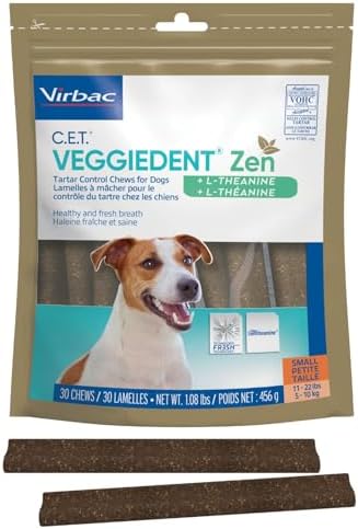 C.E.T. Veggiedent Fr3sh & Zen Plaque and Tartar Control Chews for Dogs, S by Virbac