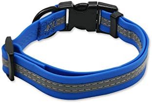 Nimble Reflective Waterproof Dog Collar Adjustable Odor Resistant Easy Clean Pet Collar for Small Medium Large Dogs Night Walking Outdoor Rainy Use (Small (9.45”-14.17”inches), Blue) - Image 2