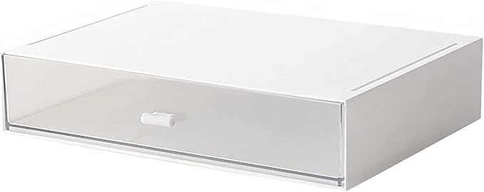 Desk Organizer with Drawers Stackable Storage Drawers, Plastic Compact Desk Storage Box Great for Office School Home Small Space- 1drawers (White) by kulusion