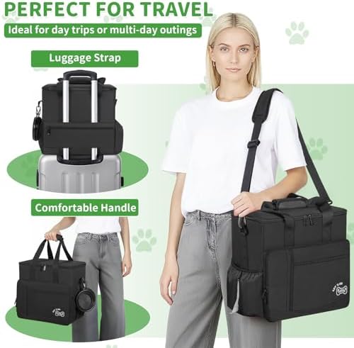 TORIBIO Large Dog Travel Bag for Supplies with Food Bowl - Image 5