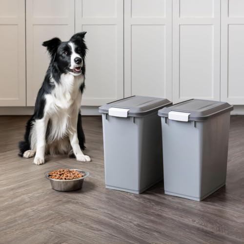 IRIS USA Dog Food Storage Container, 2-Pack, Up to 30 lbs, Gray/Dark Gray - Image 4