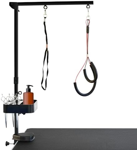 SHELANDY Pet Grooming arm with clamp for Large and Small Dogs - 35 inch Height Adjustable and Free Two No Sit Haunch Holder,Black - Image 2