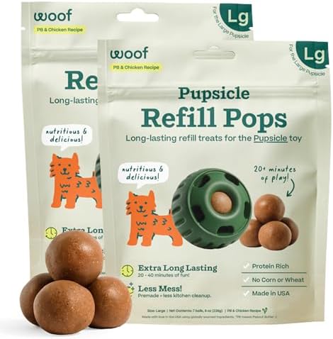 WOOF Pupsicle Chicken Refill Pops Dog Treats, Large, 7 Count, 2 Pack by Woof