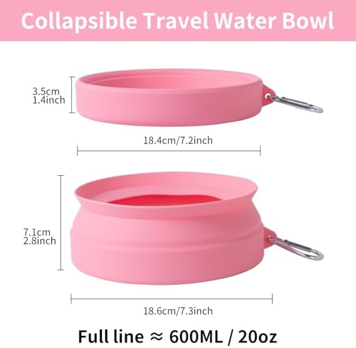 SLSON Spill Proof Dog Water Bowl for Cars,Collapsible No Splash Dog Travel Bowls Integrated Molding Portable Pet Bowl for Road Trip Truck,RV,SUV,Boat Accessories (Pink) - Image 5
