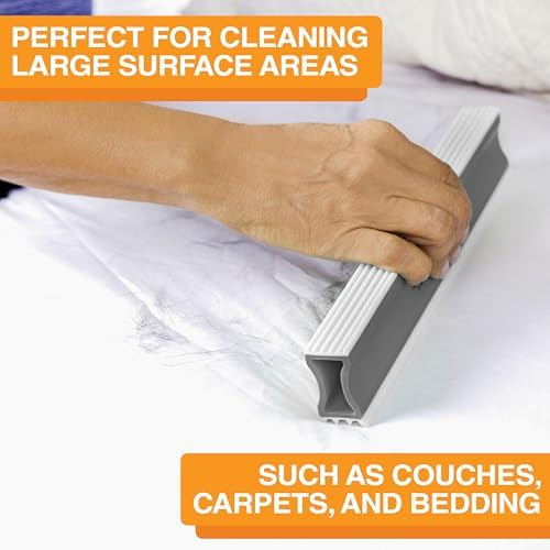 FurDozer Pet Hair Remover & Auto Detailing Tools - Cat & Dog Hair Remover for Carpets, Car Interiors, Couches, Bedding, & Pet Furniture (Gray, X3 MEGA - 10" Long) - Image 4