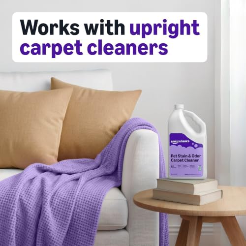 Amazon Basics Pet Stain & Odor Remover, Deep Cleaning Carpet Shampoo, Concentrated Formula, Works on Odors, Pet-Safe, Fresh Scent, 64 Fl Oz (Pack of 2), Packaging May Vary - Image 4