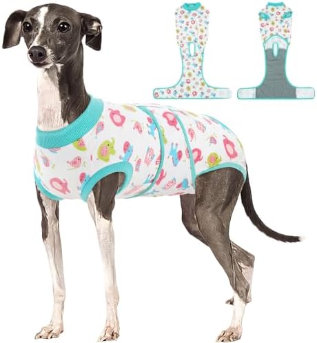 Kuoser Dog Recovery Suit, Female Male Spay Neuter Surgery Suit, Elephant, L by Kuoser
