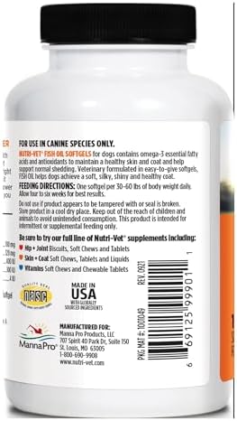 Nutri-Vet Fish Oil for Dogs, Omega 3 Skin Support, EPA & DHA, 100 Count - Image 6