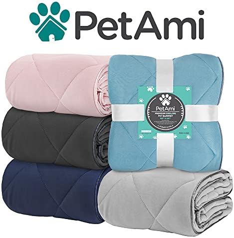 PetAmi Cooling Dog Blanket Queen Bed Lightweight for Pet Cat, 90x90 Navy - Image 7