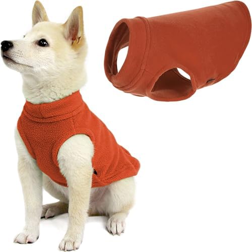 Gooby Stretch Fleece Vest Dog Sweater, Pumpkin, Small by Gooby