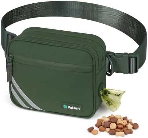PetAmi Dog Walking Bag, 3-in-1 Crossbody Fanny Pack Treat Pouch,Olive Green by PetAmi