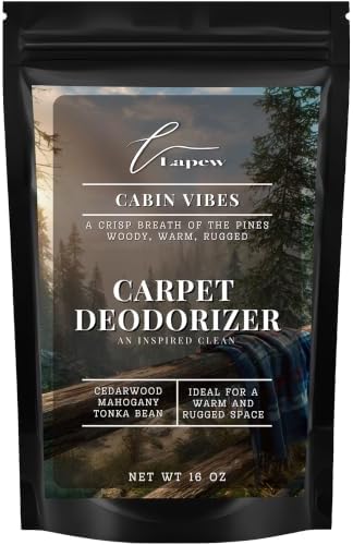 Lapew Cabin Vibes Carpet Deodorizer Powder - Pet Safe Freshener for Vacuuming | Scented Odor Eliminator for Home | 16 oz by Lapew