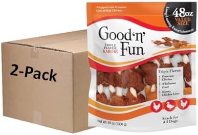 Good N Fun Kabobs Long-Lasting Dog Treat with Protein, 48 oz (2 Pack) by GoodNFun