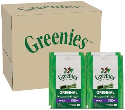 Greenies Large Natural Dental Dog Treats, Original Flavor, 48 count by GREENIES
