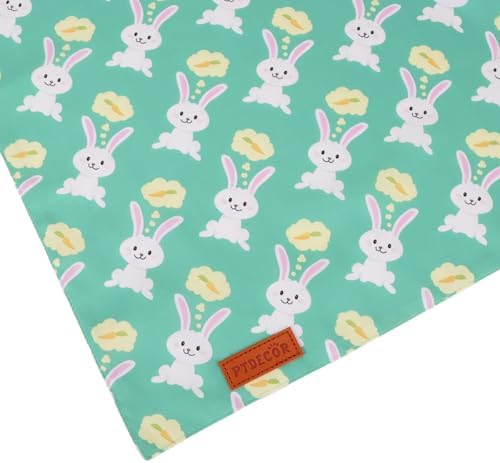 PTDECOR Easter Dog Bandana, Green and Yellow Rabbit Carrot Reversible Holiday Dog Scarf, Multi Size, Triangle Pet Easter Bandanas for Medium Large Dogs Pets (Large) - Image 6