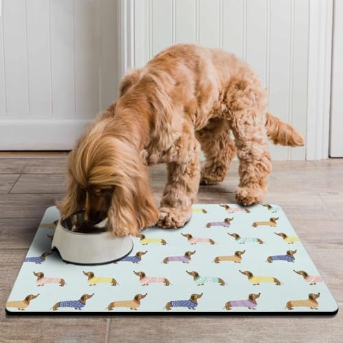 Dachshund Dog Food & Water Mat, Pet Feeding Mat for Floor Non-Slip Waterproof, Super Absorbent Cat Bowl Mat, Easy to Clean Eco-Friendly Durable Pet Placemat,12" × 20" - Image 3