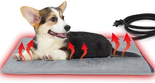 Pet Heating Pad for Cats and Dogs, cat House Heated Cat Bed, Auto Temperature Control, Waterproof, Electric, 20 x 16 Inch by PETZOOKA