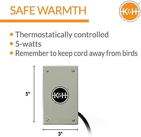 K&H Bird Heater, Snuggle-Up Warmer, Small 5x3in, Low Voltage, Gray - Image 2