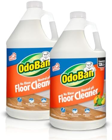 OdoBan Pet Solutions No Rinse Neutral pH Floor Cleaner Concentrate, Made in the USA, Splash O' Citrus Scent, 2 Gallons by OdoBan