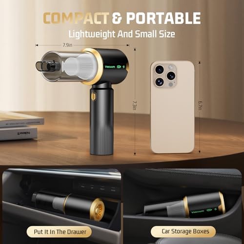 Cordless Car Vacuum Cleaner: 7-in-1 & 16000Pa Suction - Pitch-Black - Image 6