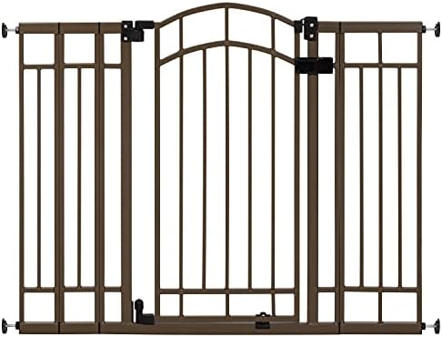 Ingenuity Decorative Extra Tall Baby Gate & Dog Gate, 28.5"-48" Wide, 36" Tall, Hardware or Pressure Mounted, Install on Top or Bottom of Stairs, Banister, or Doorway - Bronze by Ingenuity