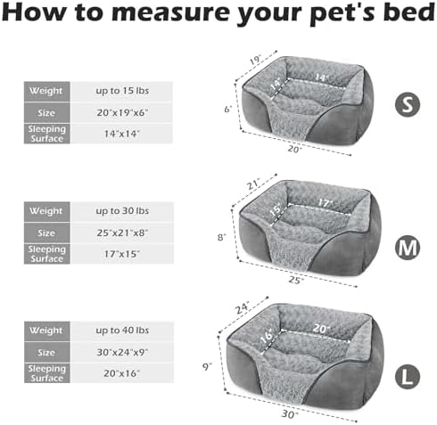 INVENHO Medium Dog Bed Rectangle Washable Orthopedic Soft Calming Sleeping Durable Pet Cuddler with Anti-Slip Bottom - Image 3