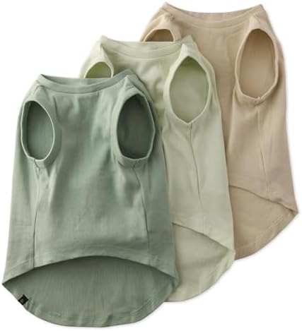 Pet Passion Tank Dog T-Shirt, Sleeveless, 3 Pack, Sage Ombre, X-Small by PetPassion