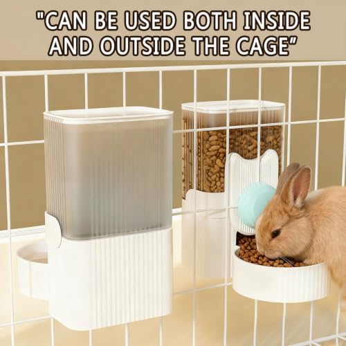 kathson Rabbit Feeder,Bunny Water Bottle Dispenser,Pet Cage Food Bowl,Blue - Image 6