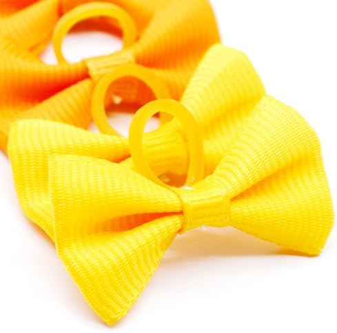 20Pcs/10 Pairs Solid Color Yorkie Dog Puppy Hair Bows with Rubber Bands Hair Accessories Bow Pet Grooming Cute Pet Small Hair Bowknot (Solid Color) - Image 6