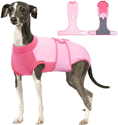 Kuoser Dog Recovery Suit, Female Male Spay Neuter Surgery Suit, Pink, L by Kuoser