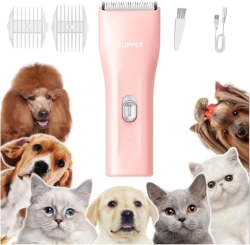 Dog Clippers,Quiet Washable USB Rechargeable Cordless Dog Grooming Kit,Electric Pets Hair Trimmers Shaver Shears for Dogs and Cats by Tileon