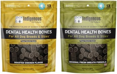 Indigenous Pet Dental Health Bones Regular 2 Pack Bundle – Chicken (17 Ounce) and Original (17 Ounce) by IndigenousPetProducts