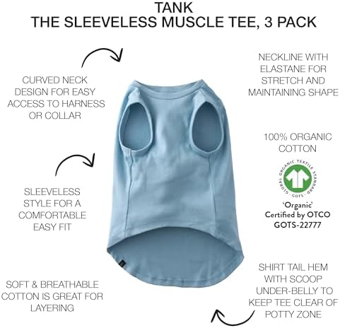 Pet Passion Tank Dog T-Shirt, Sleeveless, 3 Pack, Pastel Pack, XX-Large - Image 2