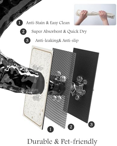 Pet Feeding Mat-Absorbent Dog Mat for Food and Water Bowl-No Stains Quick Dry Water Dispenser Mat-Dog Accessories Pet Supplies-Bowl for Messy Drinkers（FRAMEDOGS,12"x19" - Image 6