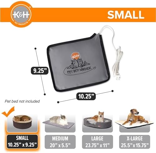 K&H Pet Bed Warmer, Safety Listed, Cat Heating Pad, Small 10.25x9.25in Gray - Image 2