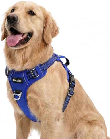 Funfox Dog Harness for Large Dogs, No Pull Pet Vest with Front Clip by MyFUNFOX